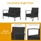 Costway 4PCS Patio Rattan Furniture Set Cushioned Chair Wooden Tabletop Black